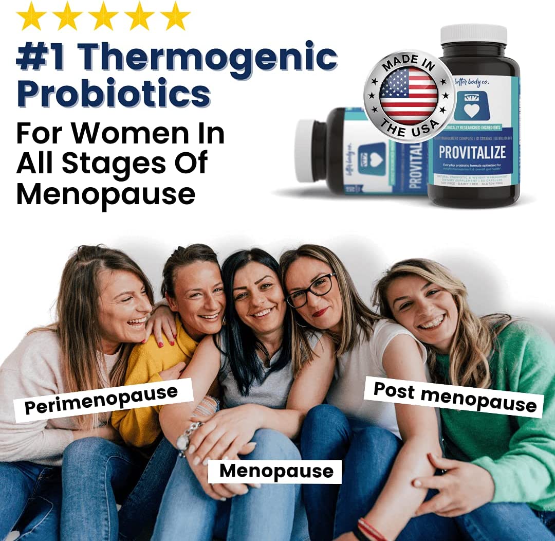 Better Body Co Provitalize Menopause Probiotic Supplement for Women - Boost Metabolism, Reduce Hot Flashes, Enhance Energy