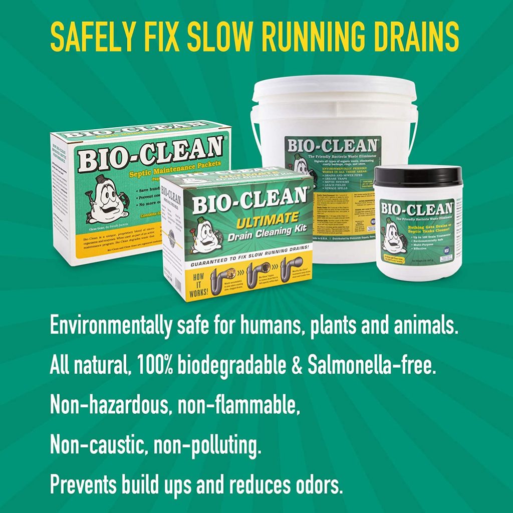 Bio-Clean Natural Drain Cleaner 2lb - Enzyme-Based, Eco-Friendly, 100 Treatments, Safe for Septic Tanks & Grease Traps