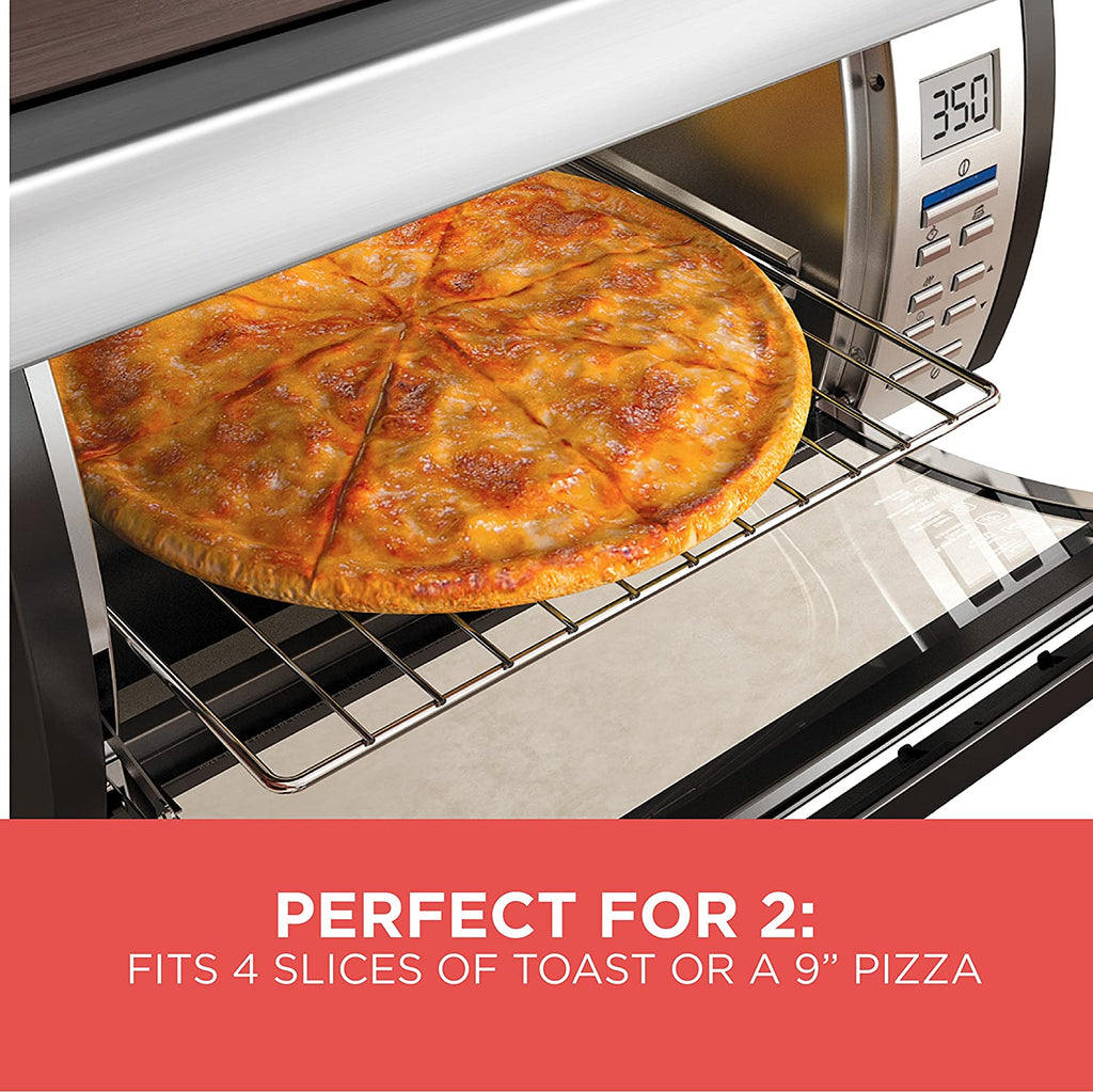 BLACK+DECKER SpaceMaker Under-Counter Toaster Oven, 4-Slice, Digital Controls, Black/Stainless Steel
