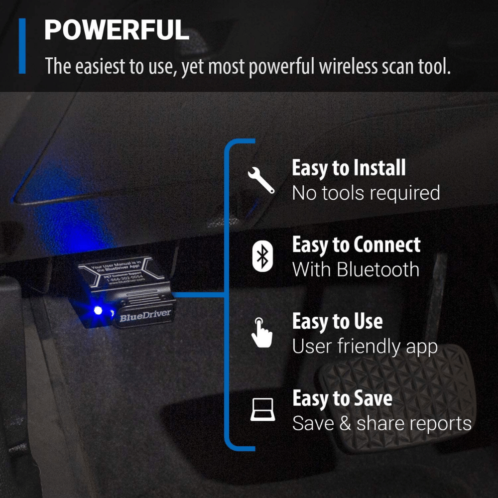 BlueDriver Bluetooth OBD2 Diagnostic Scan Tool for iOS & Android - Enhanced Vehicle Diagnostics
