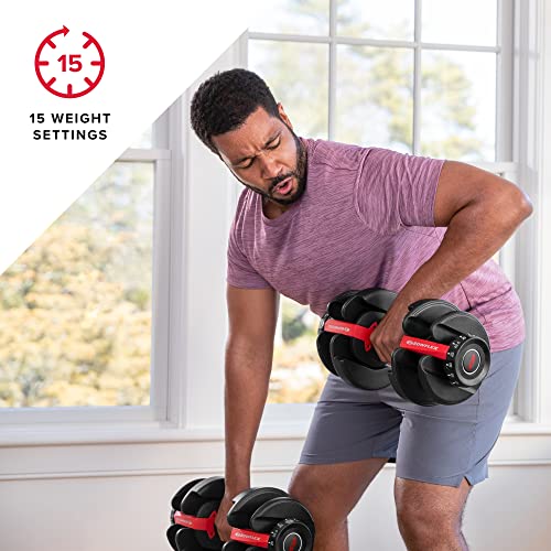 Bowflex SelectTech 552 Adjustable Dumbbells Pair - 5 to 52.5 lbs Weight Range, Replaces 15 Sets