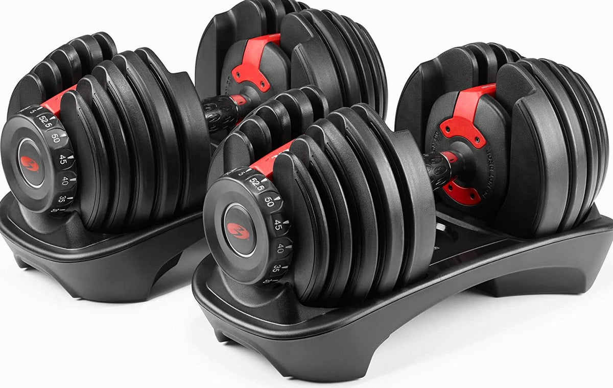 Bowflex SelectTech 552 Adjustable Dumbbells Pair - 5 to 52.5 lbs Weight Range, Replaces 15 Sets