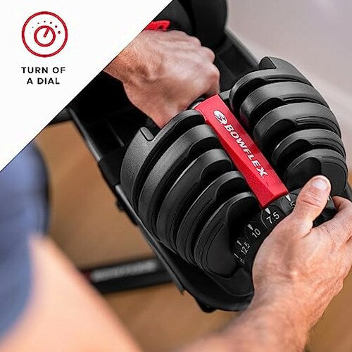 Bowflex SelectTech 552 Adjustable Dumbbells Pair - 5 to 52.5 lbs Weight Range, Replaces 15 Sets