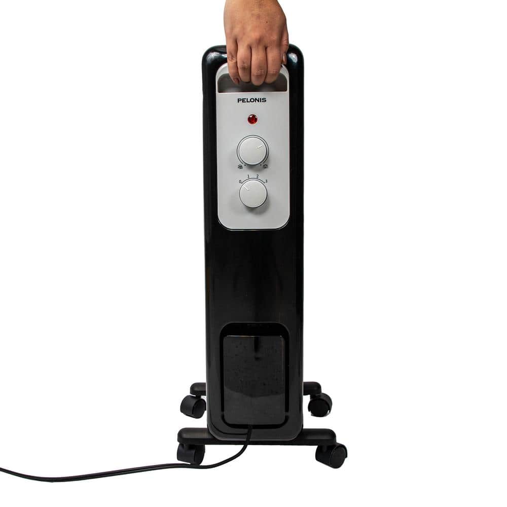 Brand Oil-Filled Radiant Electric Space Heater, 1500W, Adjustable Thermostat, Safety Features, Quiet Heating, Portable Design