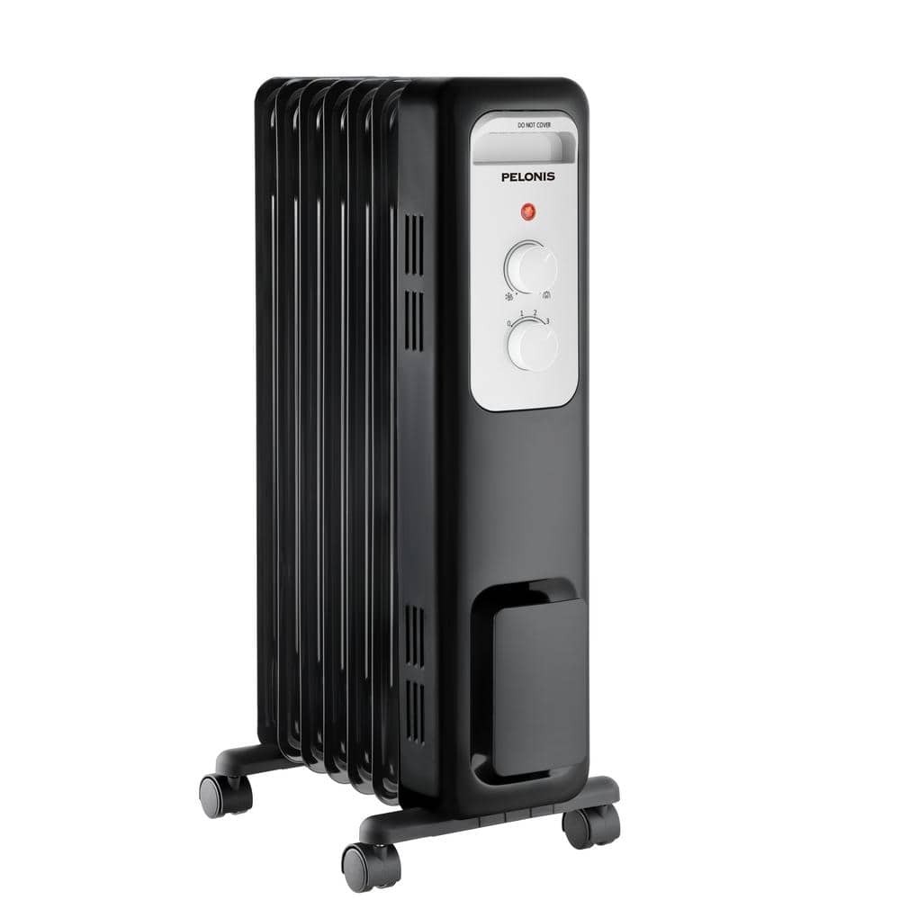 Brand Oil-Filled Radiant Electric Space Heater, 1500W, Adjustable Thermostat, Safety Features, Quiet Heating, Portable Design