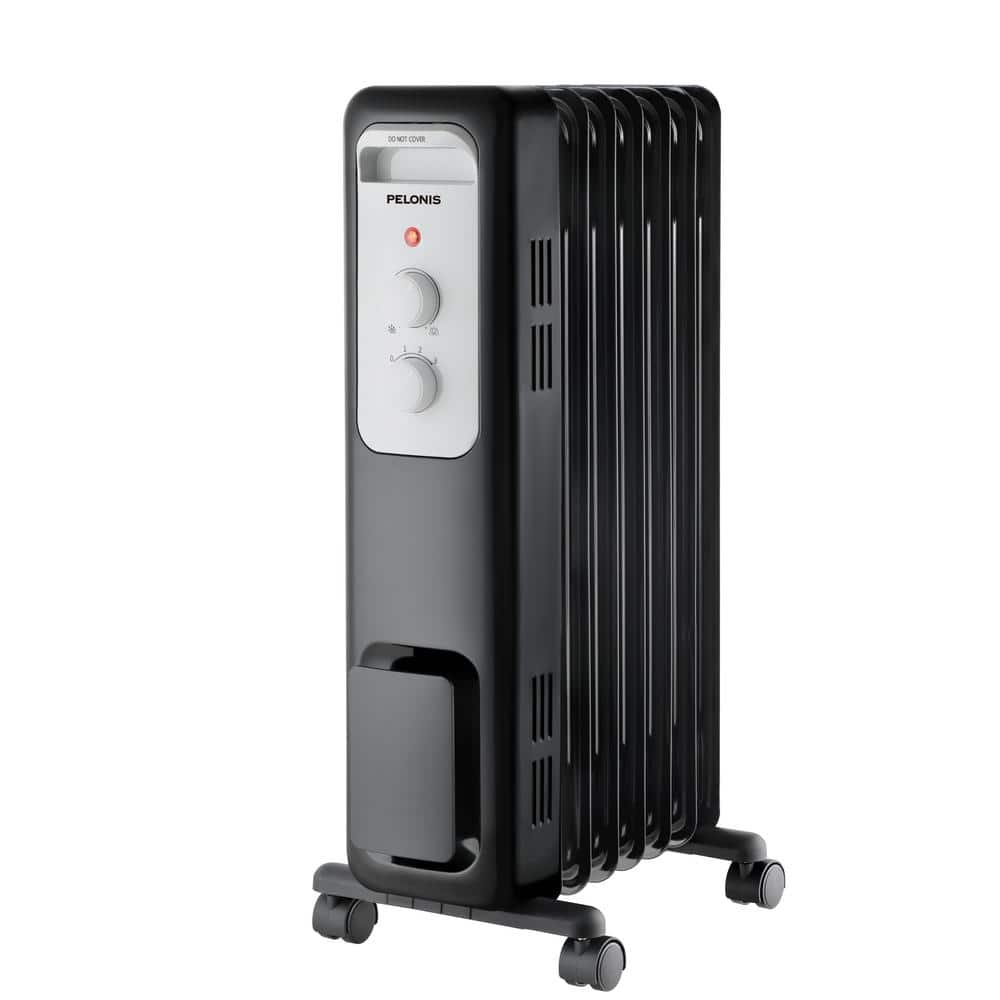 Brand Oil-Filled Radiant Electric Space Heater, 1500W, Adjustable Thermostat, Safety Features, Quiet Heating, Portable Design