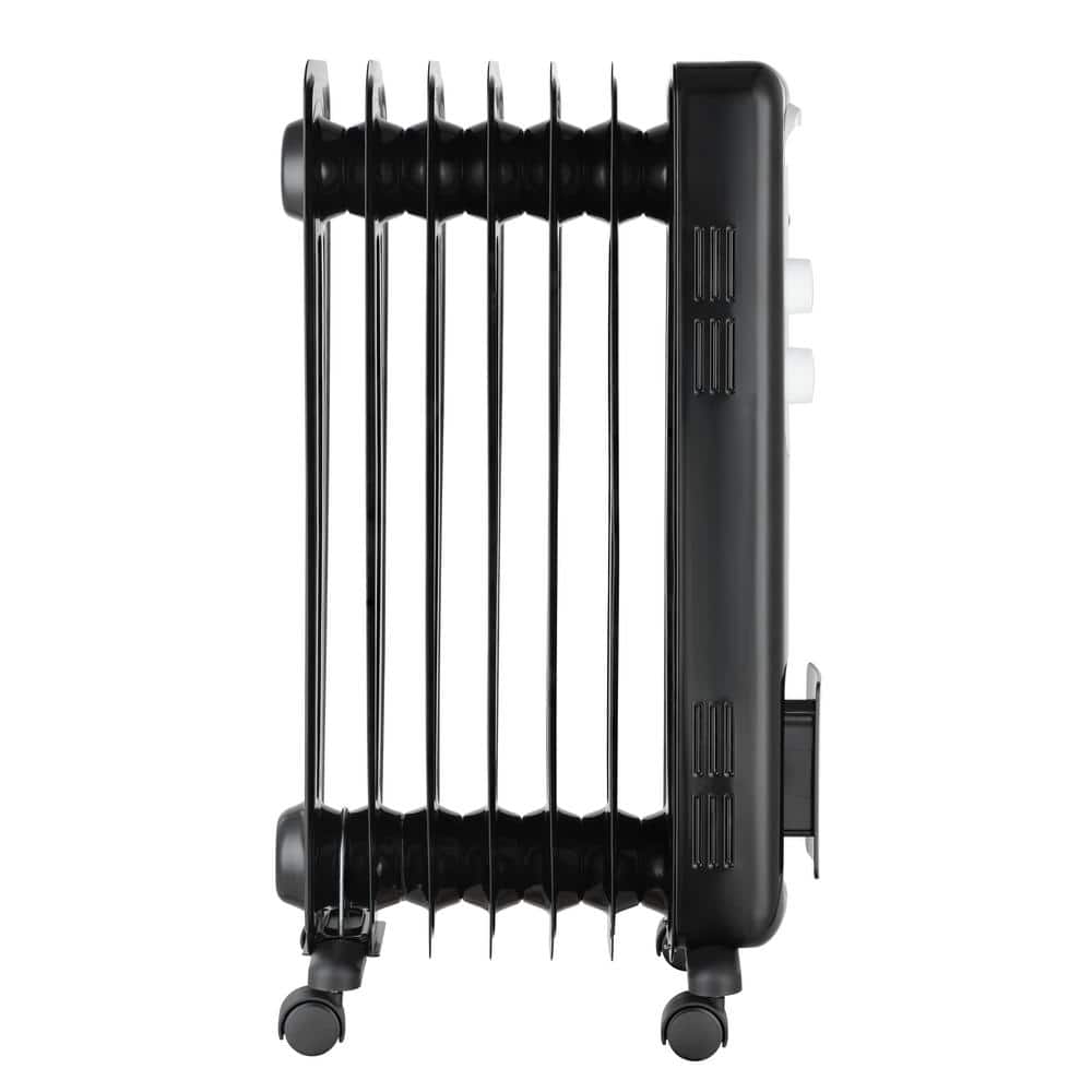 Brand Oil-Filled Radiant Electric Space Heater, 1500W, Adjustable Thermostat, Safety Features, Quiet Heating, Portable Design