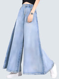 Brand Solid Wide Leg Jeans A3 - Modern Relaxed Fit Denim
