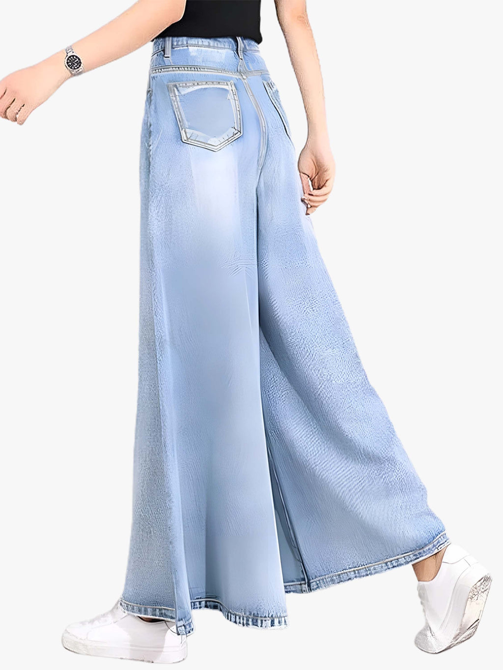Brand Solid Wide Leg Jeans A3 - Modern Relaxed Fit Denim