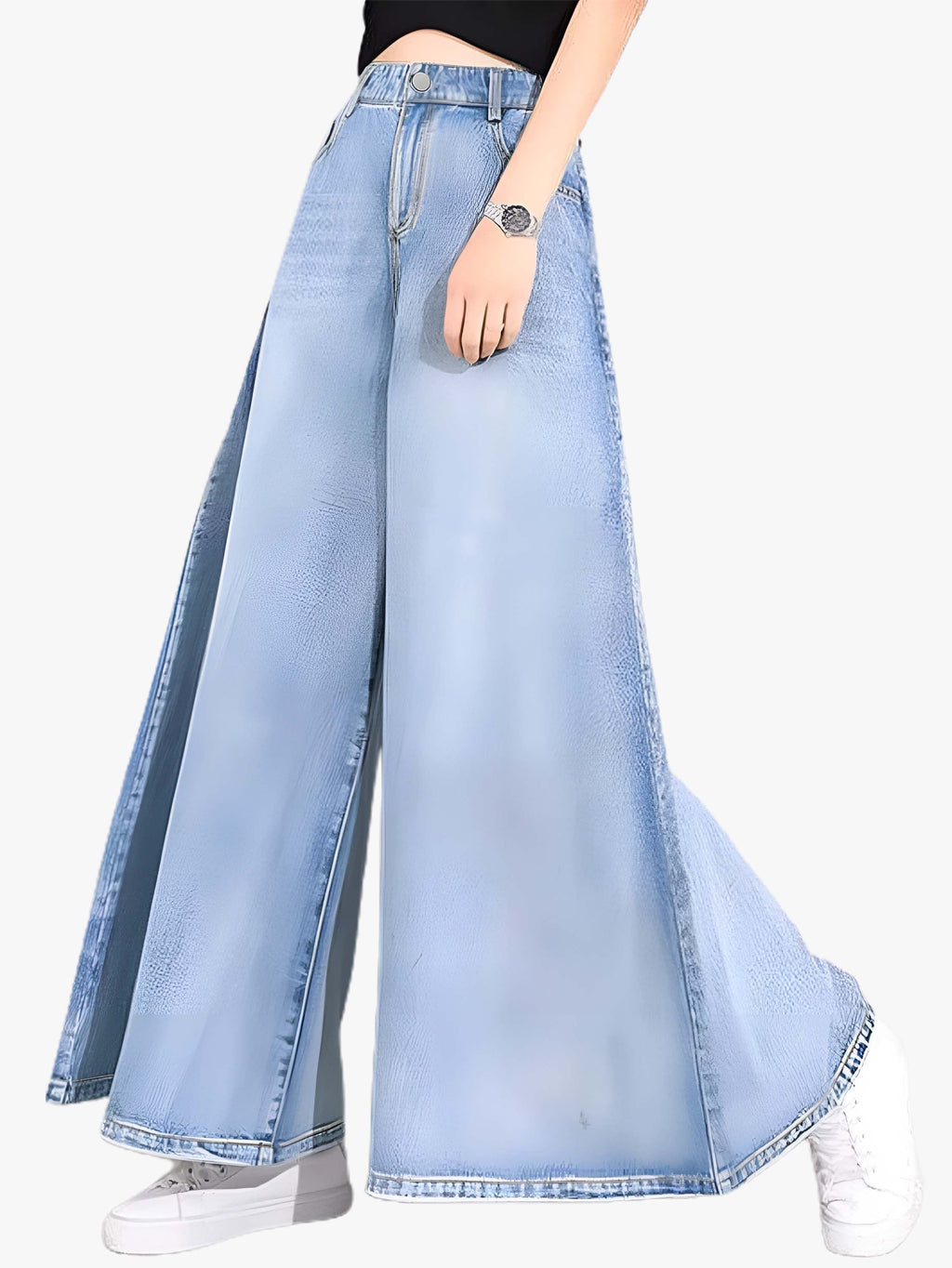 Brand Solid Wide Leg Jeans A3 - Modern Relaxed Fit Denim