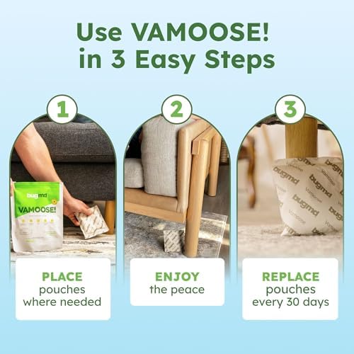 BugMD Vamoose Plant-Powered Rodent Repellent Pouches, 8-Pack - Natural Indoor & Outdoor Mouse Deterrent