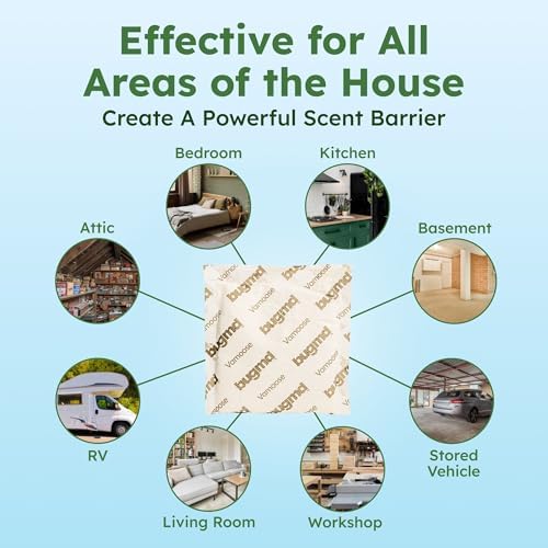 BugMD Vamoose Plant-Powered Rodent Repellent Pouches, 8-Pack - Natural Indoor & Outdoor Mouse Deterrent