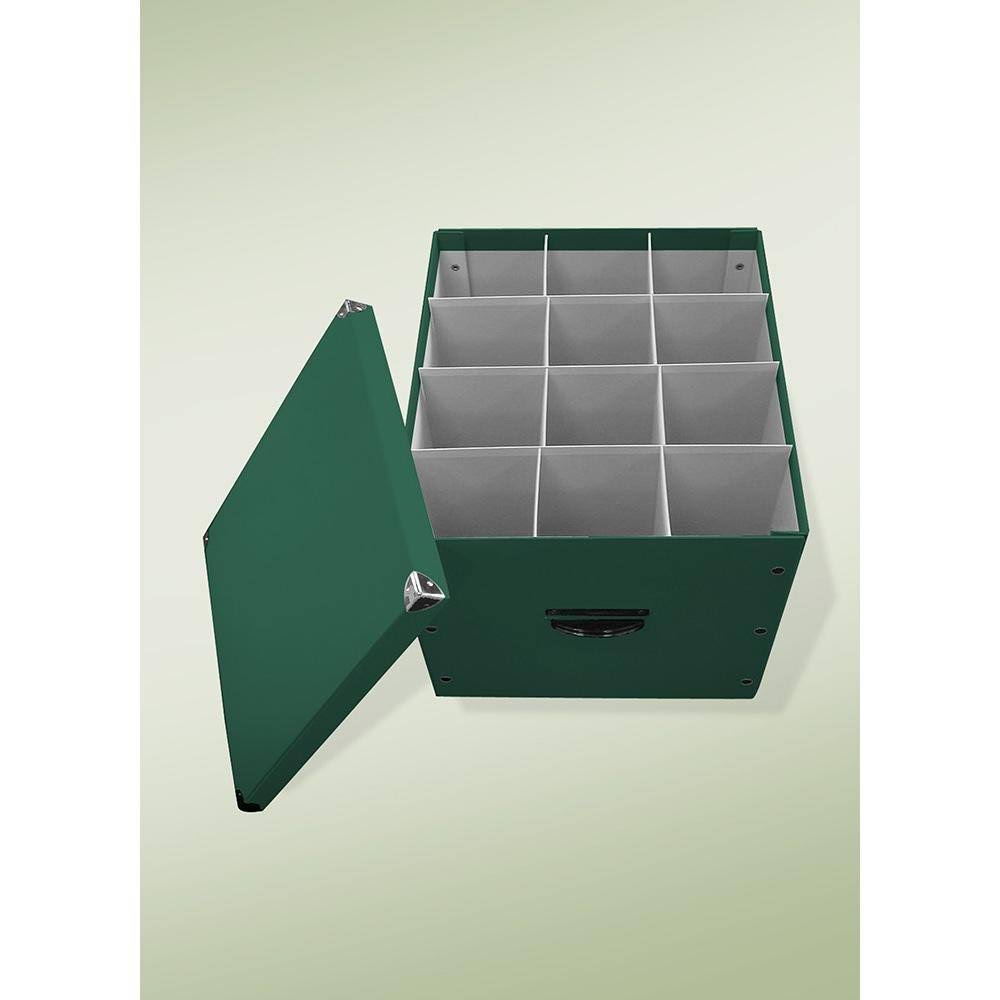 Byers' Choice Caroler Condo Storage Box - 12 Compartments, Durable Vinyl Cover, 14"x15.5", USA Made