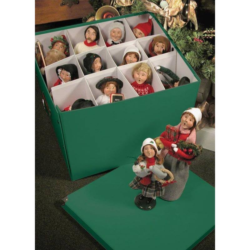 Byers' Choice Caroler Condo Storage Box - 12 Compartments, Durable Vinyl Cover, 14"x15.5", USA Made