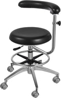 Medical Dental Stool Dentist Chair with 360 Degree Rotation Armrest PU Leather Assistant Stool Chair Height Adjustable Doctor Chair