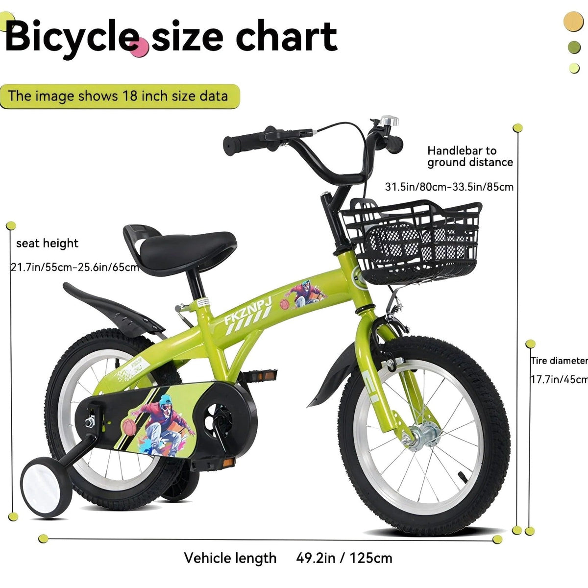 Baprem 18" Girls Bike for 5-9 Years Old Kids, Cute Kids Bike with Training Wheels, Steel Frame Sporty Children Bicycle, Pink