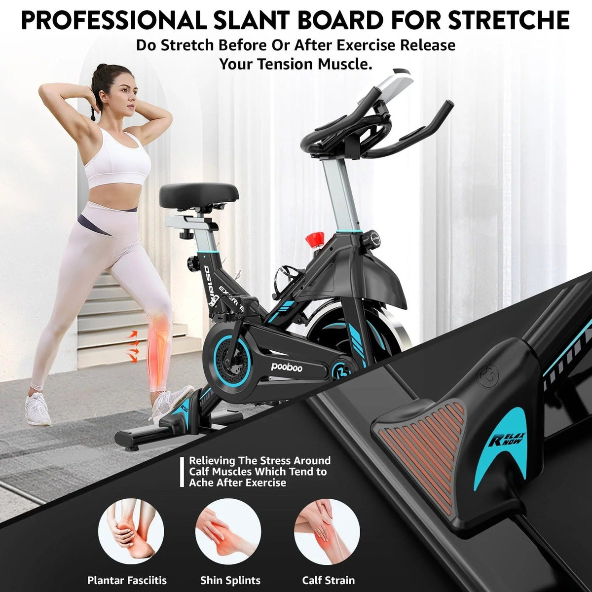 Pooboo Indoor Cycling Bike Magnetic Stationary Exercise Bikes Home Cardio Workout Bicycle Machine 350lb Flywheel Weight 40lbs