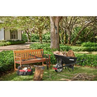 Husky 6 Cu. Ft. Poly Dual Wheel Wheelbarrow with Flat Free Tires