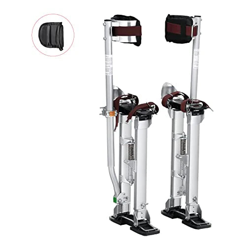 VEVOR Drywall Stilts, 18''-30'' Adjustable Aluminum Tool Stilts with Protective Knee Pads