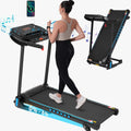 VLDTDRDI 500LBS 3.5HP Folding Treadmill with USB Charge Station,10Mph Electric Treadmil with Incline,Bluetooth Speaker,Device Holder and Pulse Sensor,Running Walking Exercise Machine