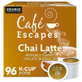 Cafe Escapes Chai Latte K-Cup Pods, 96 Ct, Black Tea & Spices, Keurig Compatible