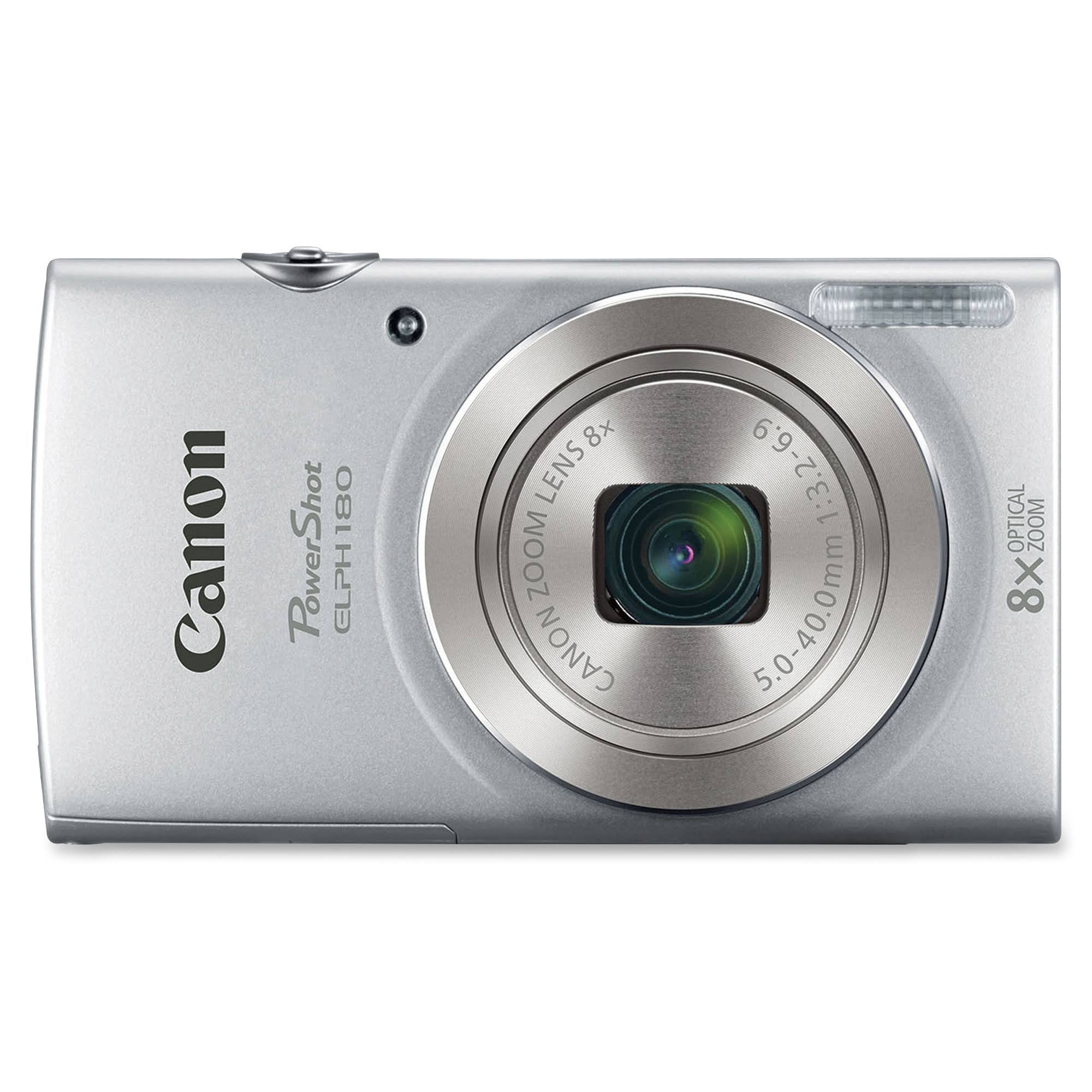 Canon PowerShot ELPH 180 20.0 MP Compact Digital Camera, 8x Optical Zoom, 720p HD, Silver