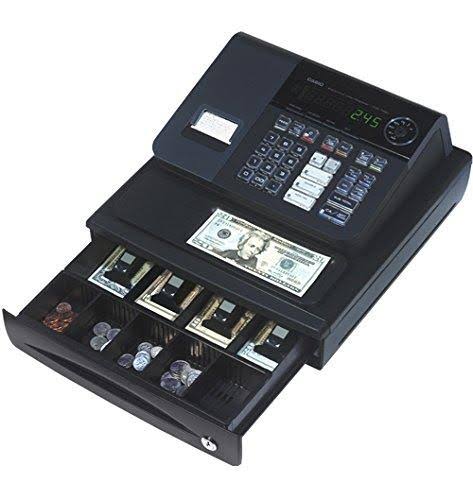 Casio PCR-T280 Cash Register - 1200 PLUs, Antibacterial Keyboard, High-Speed Thermal Printer, 8 Operators, 5 Department Keys