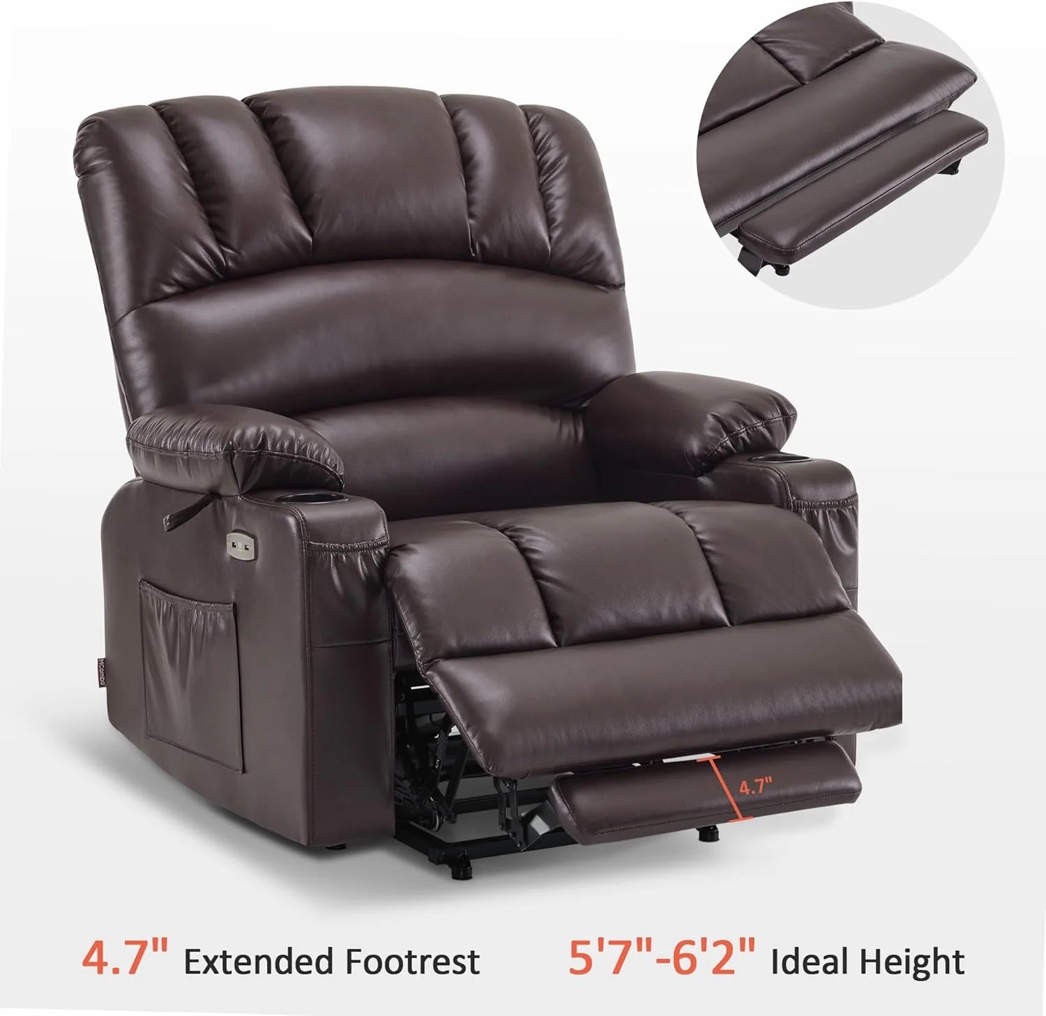 Heated Lift Recliner for Seniors with USB & Cup Holders