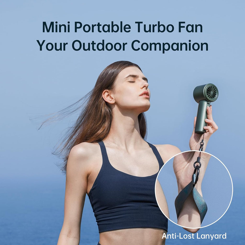 Portable Handheld Fan,Speed(1-100) Adjustable Turbo Mini Fan,5000mAh Battery Rechargeable Personal Fan with Metal Body,Digital Display,Gifts for Women Men Travel/Camping/Outdoor-Grey