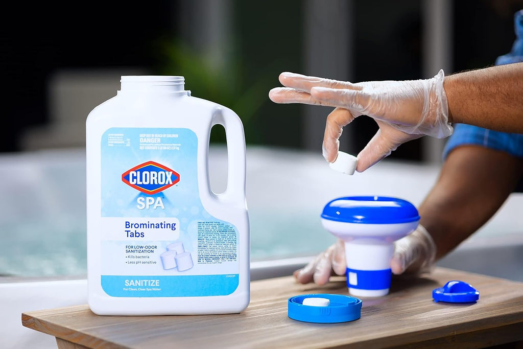 Clorox Pool&Spa Bromine Tablets - Low-Odor, Slow-Dissolving Sanitizer for Spas, 5LB
