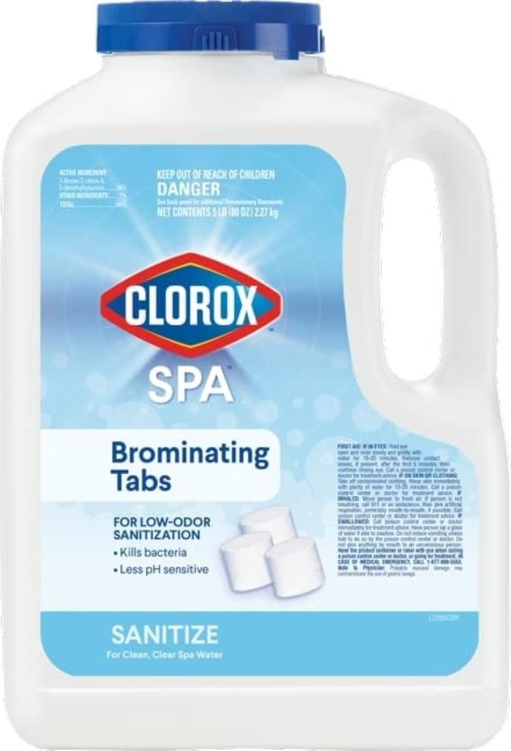 Clorox Pool&Spa Bromine Tablets - Low-Odor, Slow-Dissolving Sanitizer for Spas, 5LB