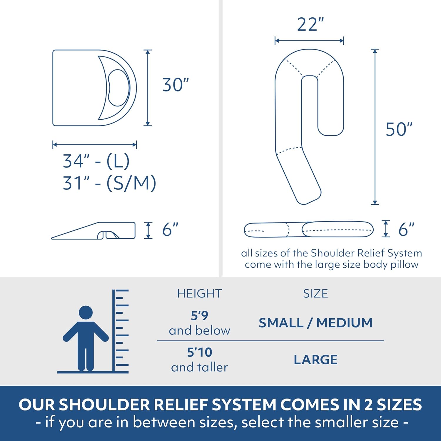 MedCline Shoulder Relief System with Body Pillow, Large Size