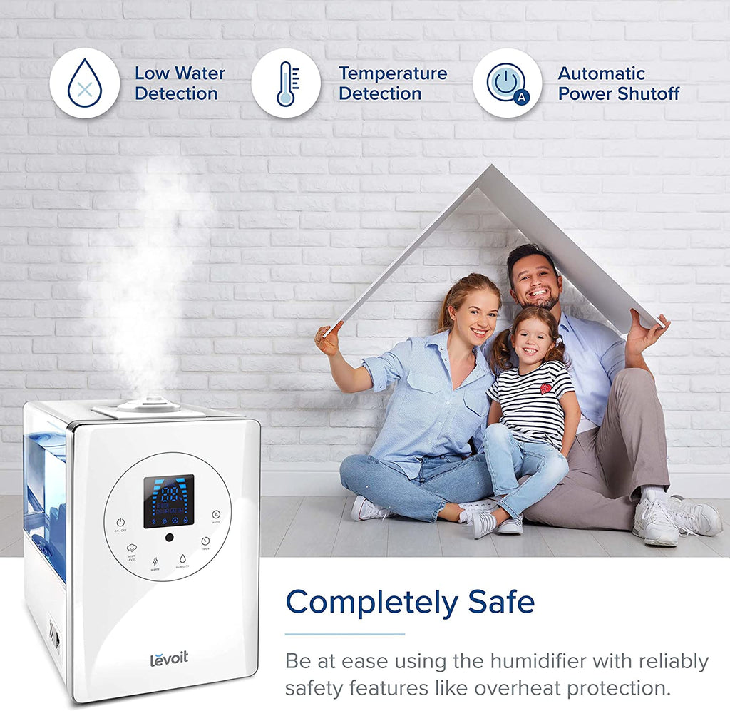 LEVOIT Humidifiers for Bedroom Large Room 6L Warm and Cool Mist for Families Plants with Built-in Humidity Sensor