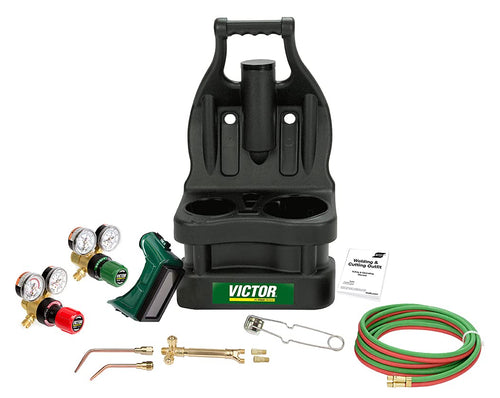 0384-0945 G150 J-P Light Duty Gas Welding Outfit Tote Kit Without Tanks, R150-200/R150-540 Gas Regulators, 103-01FP Torch Handle, Striker, 12.5' - 3/16" Hose, Goggles, Tank Key
