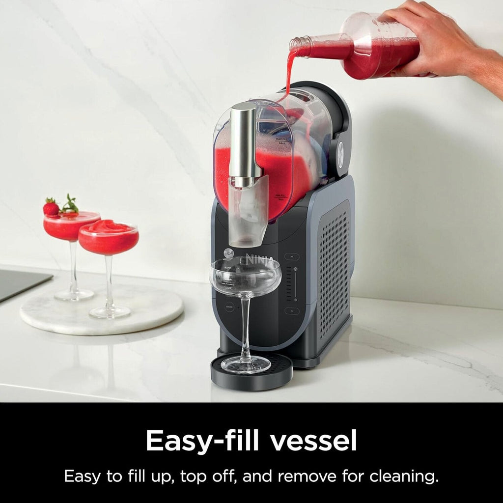 SLUSHi with RapidChill Technology, 88 oz. Frozen Drink &amp; Slushie Machine, 5 Preset Programs, Margaritas, Frappés, and More, Premium Accents, Black, FS301