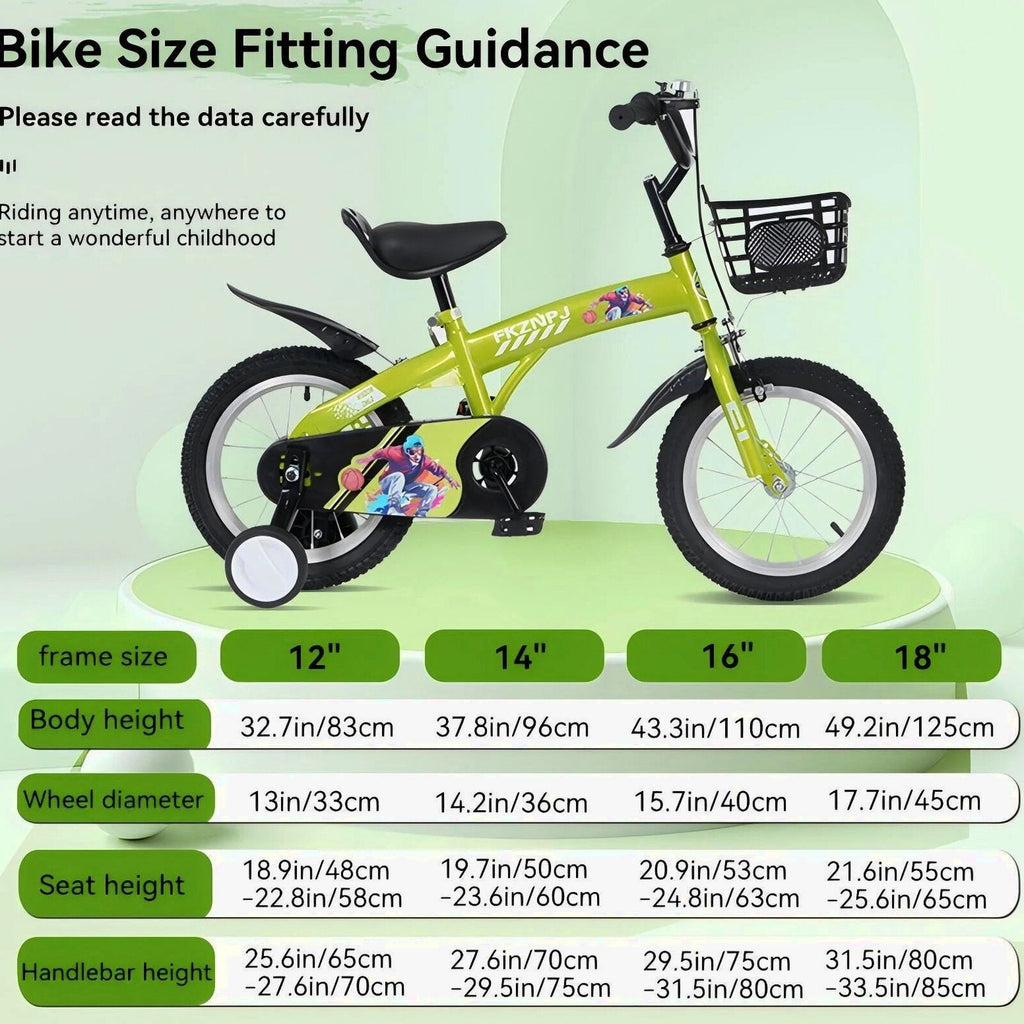 Baprem 18" Girls Bike for 5-9 Years Old Kids, Cute Kids Bike with Training Wheels, Steel Frame Sporty Children Bicycle, Pink