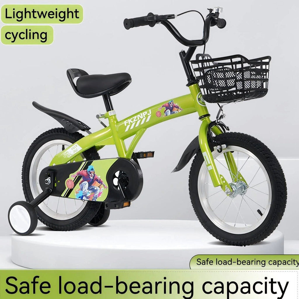 Baprem 18" Girls Bike for 5-9 Years Old Kids, Cute Kids Bike with Training Wheels, Steel Frame Sporty Children Bicycle, Pink