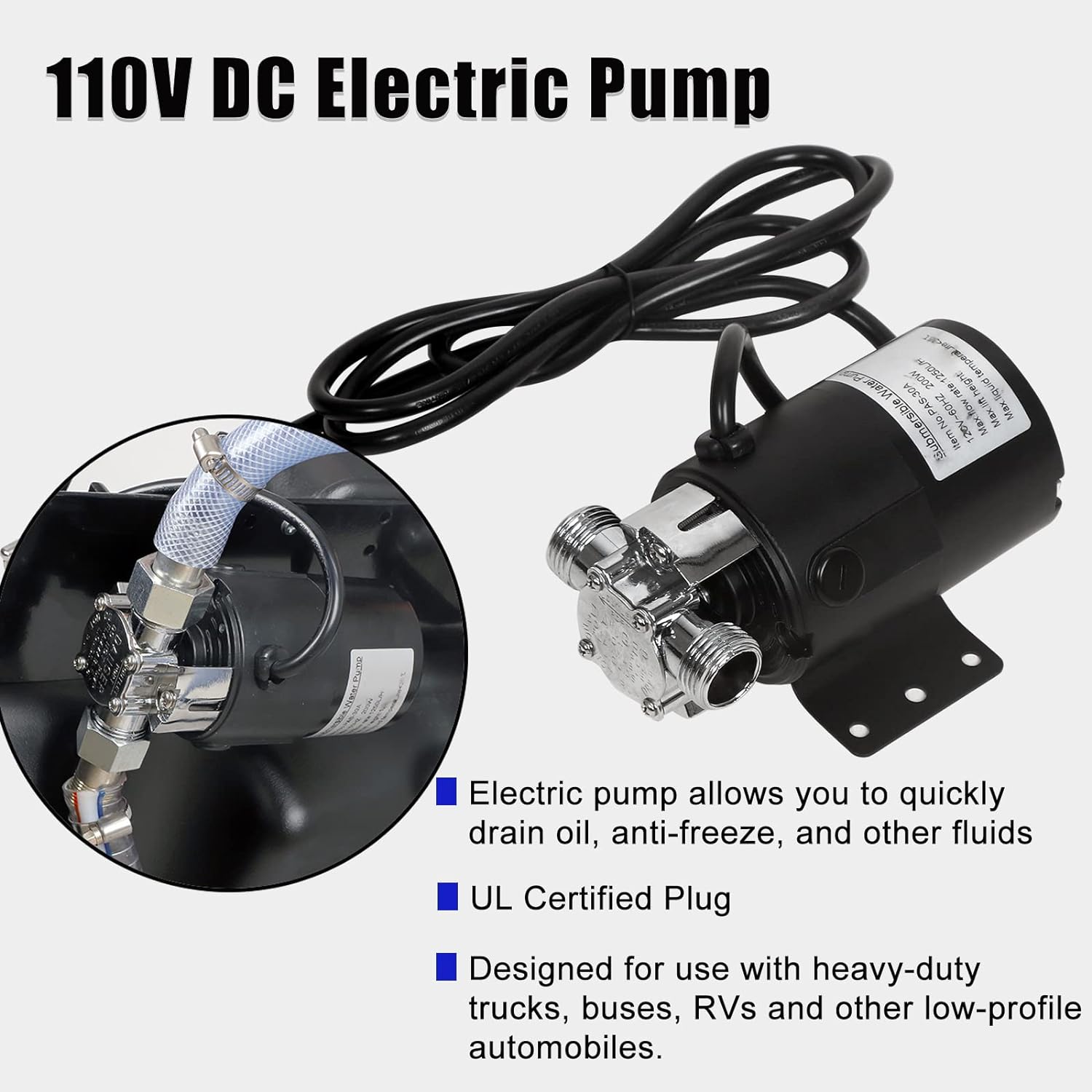 20 Gallon Low Profile Roll Around Oil Drain Pan with 110V Electric Pump 8 Feet Hose for Trucks Cars SUVS Red