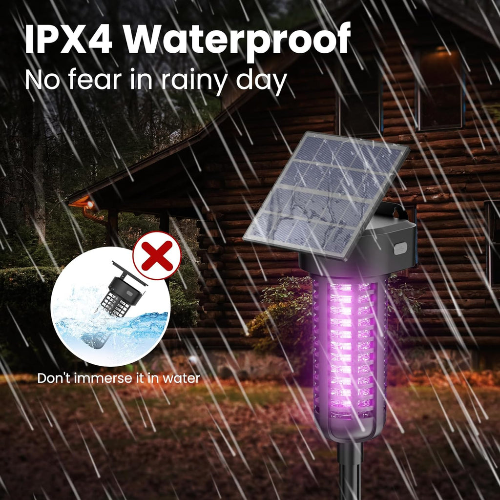 Solar Bug Zapper Outdoor Mosquito Trap Killer Mosquito Killer LampCordless & Rechargeable Fly Zapper Mosquito Catcher Lamp Decor Light for Patio Garden