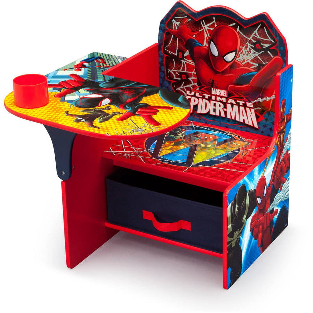 Delta Children Marvel Spider-Man Chair Desk with Storage Bin, Greenguard Gold Certified, for Kids Aged 3-6, Engineered Wood, Scratch-Resistant