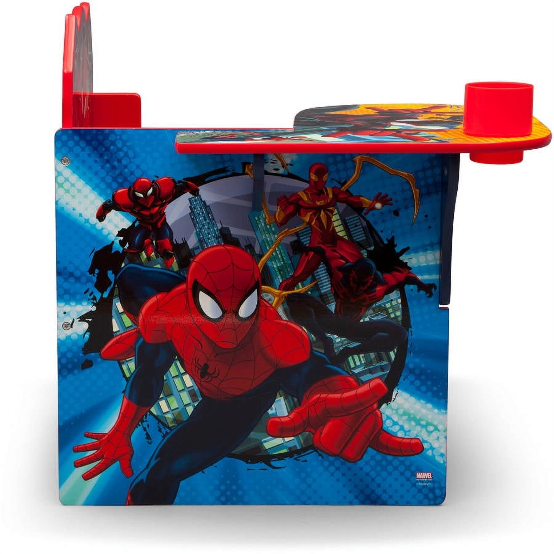 Delta Children Marvel Spider-Man Chair Desk with Storage Bin, Greenguard Gold Certified, for Kids Aged 3-6, Engineered Wood, Scratch-Resistant