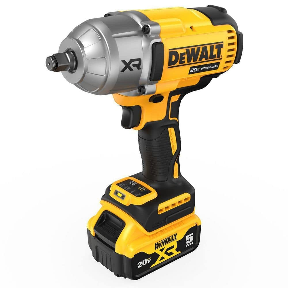 DEWALT 20V MAX XR 1/2" Cordless Impact Wrench Kit, High Torque, LED, Battery & Charger Included