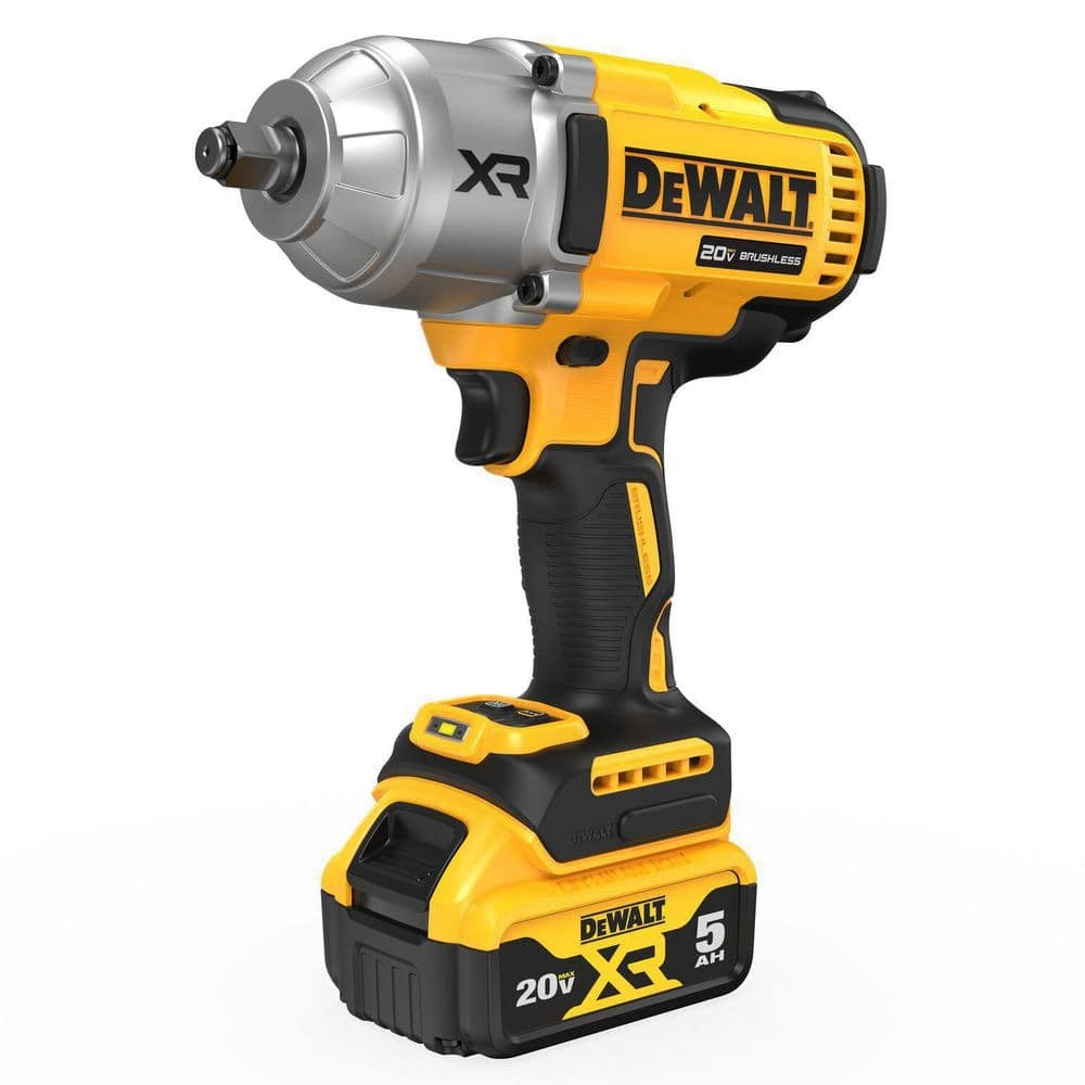 DEWALT 20V MAX XR 1/2" Cordless Impact Wrench Kit, High Torque, LED, Battery & Charger Included
