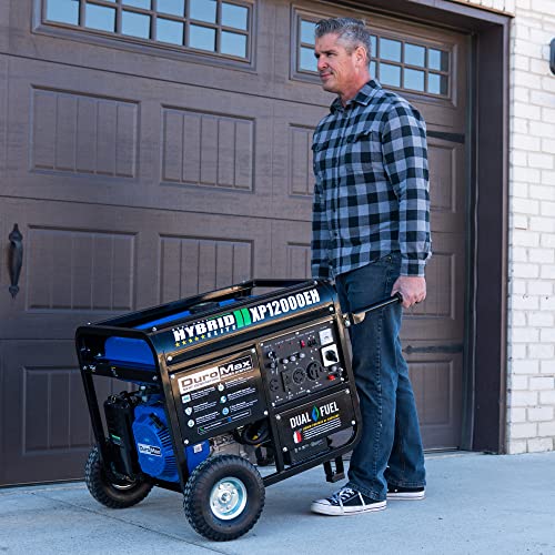 DuroMax XP12000EH Dual Fuel Generator - 12000W Gas/Propane, 457cc OHV Engine, Home Backup Power