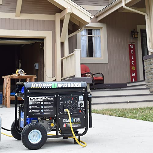DuroMax XP12000EH Dual Fuel Generator - 12000W Gas/Propane, 457cc OHV Engine, Home Backup Power