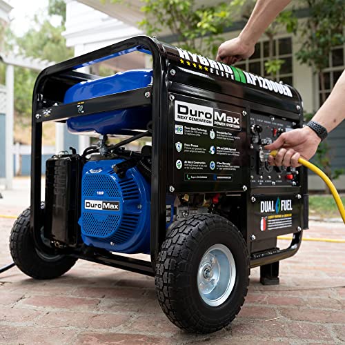 DuroMax XP12000EH Dual Fuel Generator - 12000W Gas/Propane, 457cc OHV Engine, Home Backup Power
