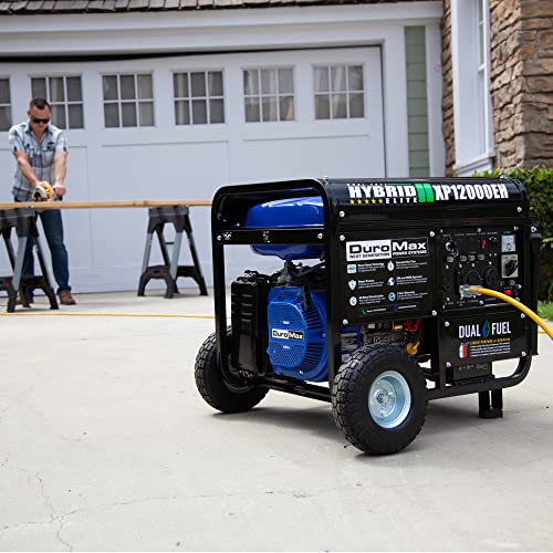 DuroMax XP12000EH Dual Fuel Generator - 12000W Gas/Propane, 457cc OHV Engine, Home Backup Power