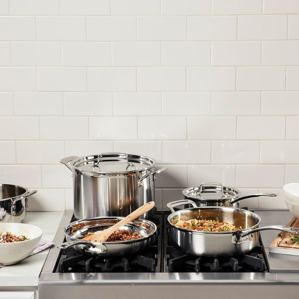 Cuisinart MultiClad Pro 13-Piece Stainless Steel Cookware Set, Silver