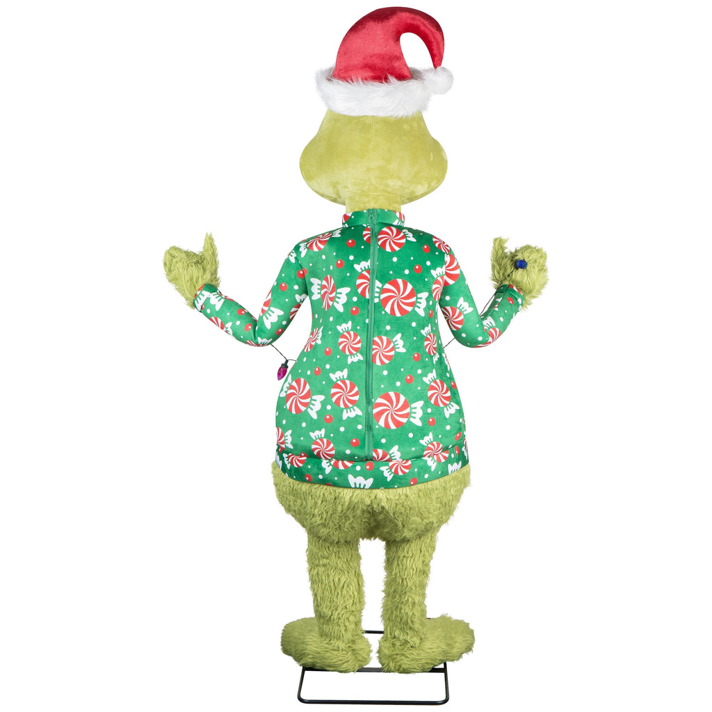 Life Size Animated Dr. Seuss Grinch in Ugly Christmas Sweater Décor, 5.8 ft