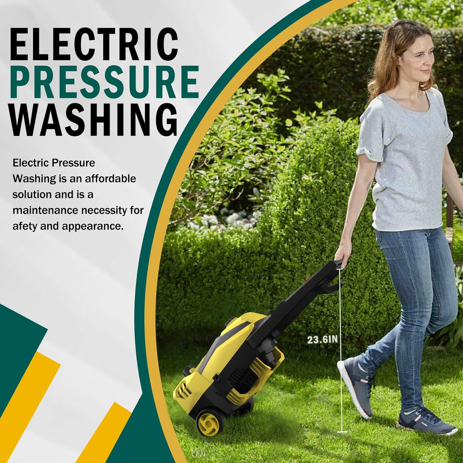 Electric Pressure Washer - 4200PSI Electric Power Washer with 20FT Hose, 35FT Power Cord, 4 Nozzles, High Pressure Washer for Cars, Fences, Patios, Driveways